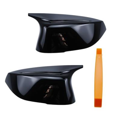 Imagem de LEVANLIGHT Capas de espelho adequadas para 2014-2022 Infiniti Q50 Sedan 2016-2022 Q60 Q70 QX30 substituição de tampas de espelho retrovisor lateral (preto brilhante)