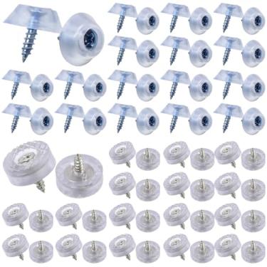 Imagem de 100 tampas de parafuso de borracha, tampas de cabeça de PVC transparente com parafusos de metal, almofadas protetoras de móveis antiderrapantes para pisos de madeira