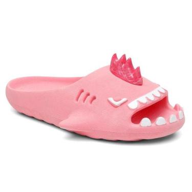 Imagem de Chinelo Infantil Slide Sharky Fun Tubarão Punk Divertido e 2 Barbatana