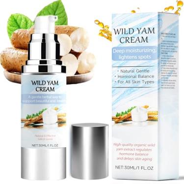 Imagem de Creme de inhame selvagem 100% orgânico para equilíbrio hormonal, creme hidratante de inhame selvagem, suporte para menopausa e TPM para mulheres, creme de inhame para ondas quentes e suores noturnos