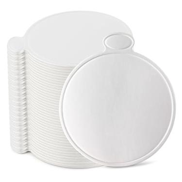 Imagem de 100 mini tábuas de bolo, 7,6 cm, base de cupcakes de papelão redonda prateada para sobremesas, doces, mousse, placa de exibição de bolo descartável de grau alimentício para casamento, festa de