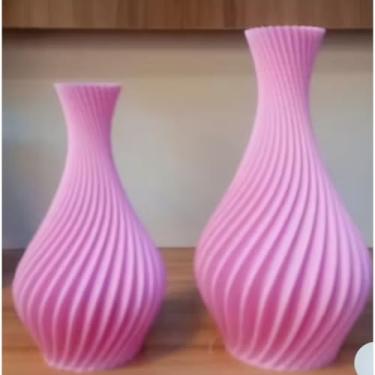 Imagem de Conjunto de Dois Vasos Decorativos Elegantes e Sofisticados, Ideais Para a Sala de Estar, EscritóRio Ou Quarto(Rosa)