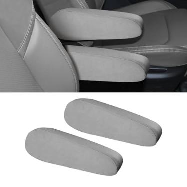 Imagem de Lyxheth 2 peças de capas de apoio de braço do assento dianteiro do carro, protetor de descanso de braço, tampa de apoio de braço de substituição direta do console central, acessórios de carro