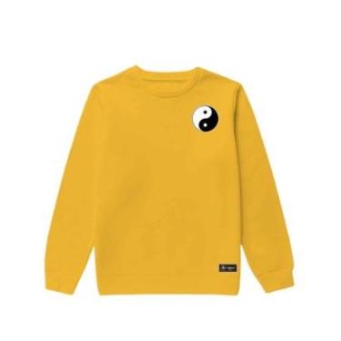 Imagem de Blusão Moletom Infantil Yin Yang Personalizado sem Capuz gola Redonda-Unissex