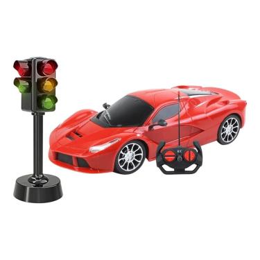 Imagem de Carrinho de Controle Remoto Racing Control Vermelho 1:16 Com Semaforo - Multikids