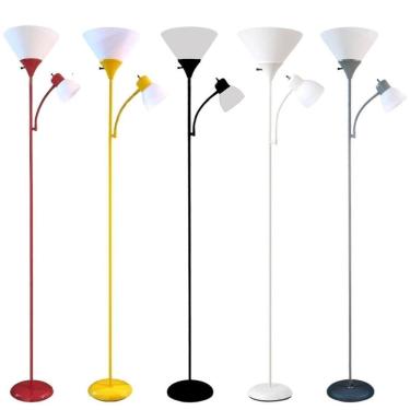 Imagem de Luminária chão 1,80m articulada dupla duas lâmpadas pedestal