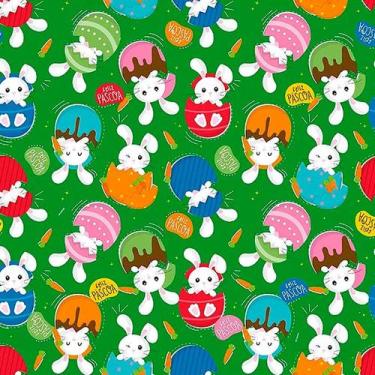 Imagem de Folha para Ovos de Páscoa Metalizado Surpresa Páscoa Verde - 69x89cm -