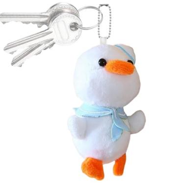 Imagem de Mochila com pingente de pato, pingente de pato | Brinquedo de pelúcia para animais de pelúcia | Macio desenho animado animal boneca enforcamentos ornamento portátil pato mochila pingente decoração par