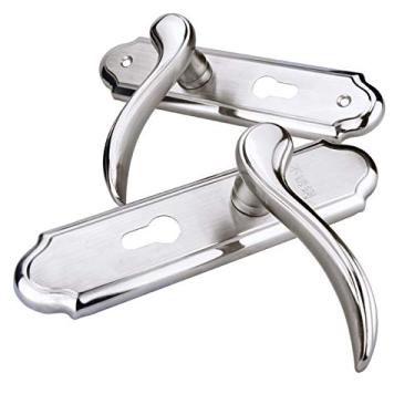 Imagem de 304 fechaduras de porta de alça de aço inoxidável para portas de madeira quarto de mobiliário de mobiliário de mobiliário trava mudo YYDFPIIA