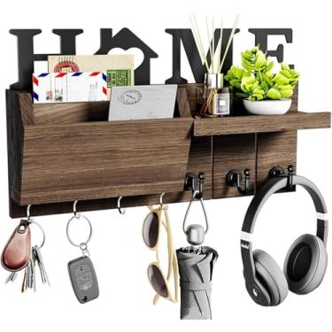 Imagem de Porta chaves parede, cabide para chaves com 7 ganchos, fácil de guardar, porta-chaves de parede, cabideiro, para entrada, cozinha, banheiro, escritório