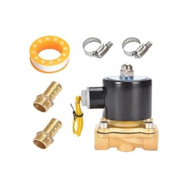 Imagem de Válvula solenóide elétrica de latão 1/4 "1/2" DN8/10/15/20/25/50 normalmente fechada para água, óleo e ar - compatível com 12V, 24V, 110V, 220V(12V-1/2)