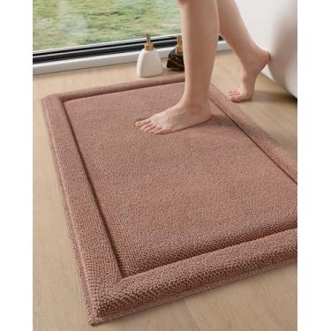 Imagem de DEXI Tapetes de banheiro de chenille luxuosos, antiderrapantes, laváveis, 81 x 50 cm, tapetes de banho de espuma viscoelástica extra macios para banheiro, tapete de banho de pelúcia ultra grosso para