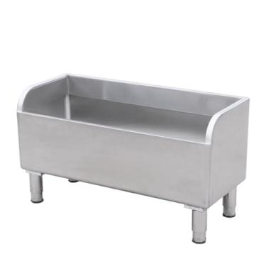 Imagem de TRGCJGH Suporte de piso de pia de esfregão comercial, bacia de serviço de esfregão de aço inoxidável, esfregão de banheira utilitário para garagens de negócios de cozinha (120 x 41 x 55 cm (47,2 x