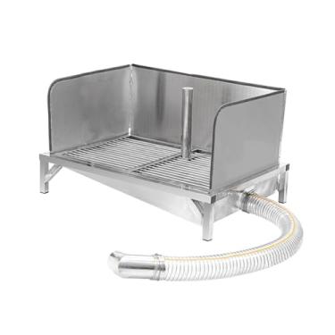 Imagem de Bandeja de treinamento para vaso sanitário de aço inoxidável, vaso sanitário interno e externo para cães pequenos e grandes, com parede e coluna de mictório (94 x 60 cm)