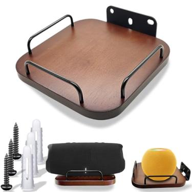 Imagem de Counlisha Suporte de parede universal de madeira, suporte de parede seguro ajustável para brinquedos, suporte de parede de madeira real compatível com Bose, homepod, JBL, Sonos, Sony, KEF, Google