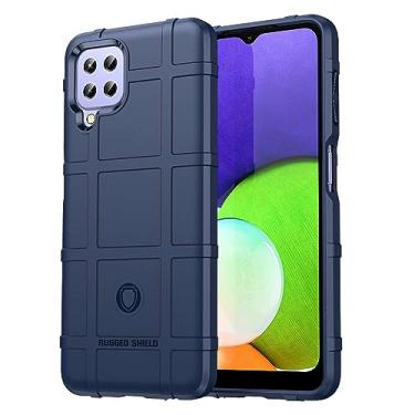 Imagem de IDEWEI Capa para Samsung Galaxy A22 4G, fibra de carbono refinada, anti-queda, anti-impressões digitais, proteção integral. A capa do telemóvel é compatível com Samsung Galaxy A22 4G