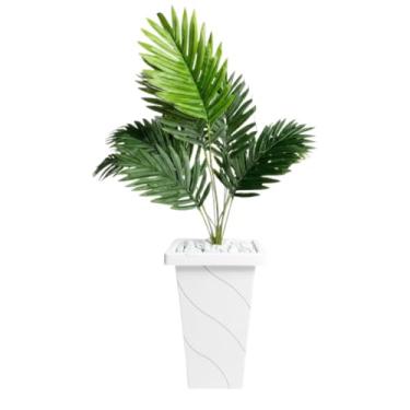 Imagem de Planta Artificial Decoração Arranjo de Palmeira + Vaso Decorativo Para Sala Casa Escritório Natural