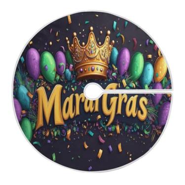 Imagem de Blueangle Saia de poliéster macio com coroa de carnaval de 118 cm para decoração de carnaval (239)