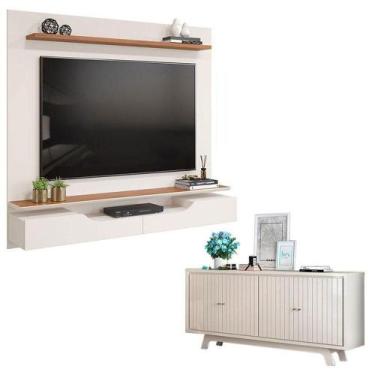 Imagem de Painel Para Tv Levi Off White Freijó E Aparador Buffet Mercuri Off Whi