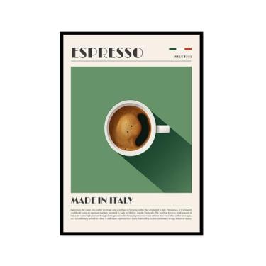 Imagem de Coffee Prints Cafe Latte Espresso Cappuccion Americano Cafe Poster Decoração de Cozinha Pintura em Tela Presente Decoração de Sala de Jantar (SKU3,20,3 x 30,5 cm = (20 x 30 cm), Moldura preta)