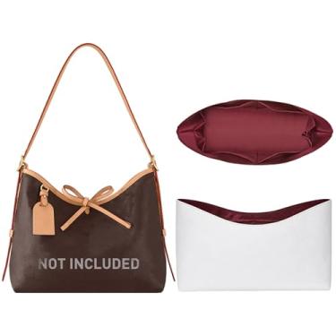Imagem de OAikor Inserção organizadora de bolsa DupontPaper compatível com LV CarryAll Cargo Vibe PM, bolsa organizadora leve e resistente à água para bolsas de luxo (branco-vermelho, PM)