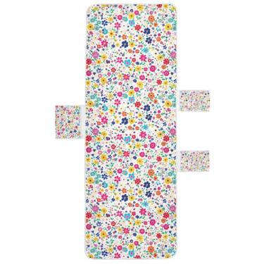 Imagem de STAYTOP Capa de toalha de cadeira de lounge com fragmentos florais estilo fresco, capa macia para espreguiçadeira, capas de cadeira de praia com bolsos para jardim ao ar livre, pátio, pátio, banhos de