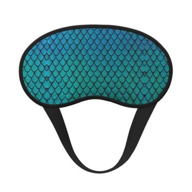 Imagem de Máscara de dormir blecaute com estampa de escama de peixe azul máscara de luz macia para dormir meditação viagem ioga