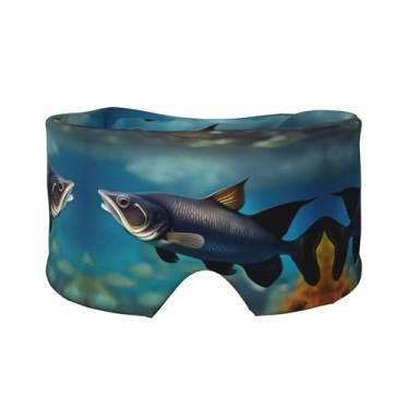 Imagem de Máscara protetora para olhos e orelhas com estampa de peixe-gato subaquático, respirável, ajustável, blecaute, confortável