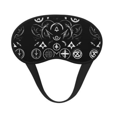 Imagem de Máscara de dormir blecaute com símbolos sobrenaturais com estampa preta, máscara para os olhos, leve, macia, para dormir, meditação, viagem, ioga