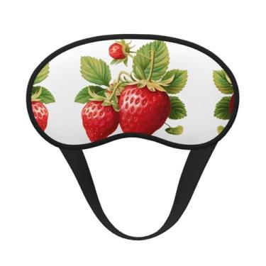 Imagem de Máscara de dormir com estampa de clipart de morango, máscara para os olhos, macia, leve, para dormir, meditação, viagem, ioga