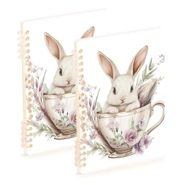 Imagem de Burbuja Cadernos com nome, papel pautado universitário A5 com 60 folhas, fichário para escritório, 2 unidades