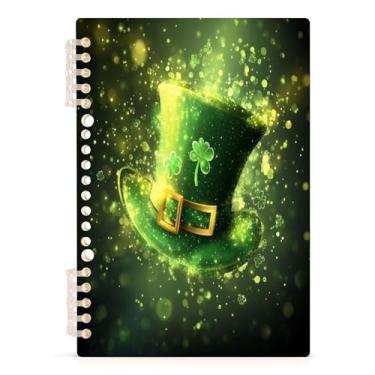 Imagem de Burbuja Caderno com chapéu de São Patrício, papel pautado universitário A5 com 60 folhas, fichário para escritório, 1 pacote