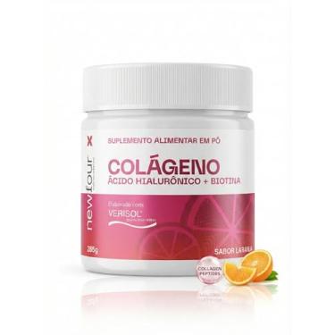 Imagem de Newfour Colágeno em Pó com Verisol + Ácido Hialurônico e Biotina, Sabor Laranja, 255g, 30 Doses