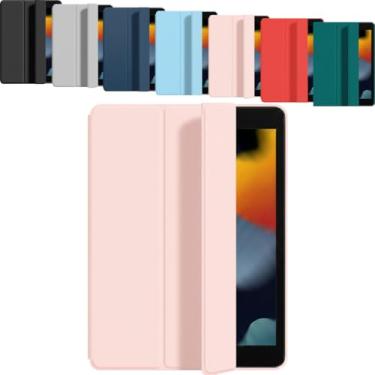 Imagem de Capa Magnética para iPad 10ª e 11ª Geração MSATech – Case Fino de Silicone Premium com Suporte Ajustável, Função Sleep/Wake Automática e Proteção Translúcida Compatível com Modelos A16 (Rosa)