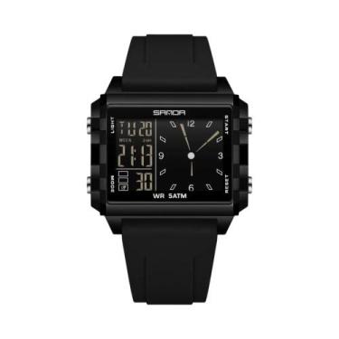Imagem de Relógio Digital Unissex À Prova D'Água Com Mostrador Quadrado SANDA, C