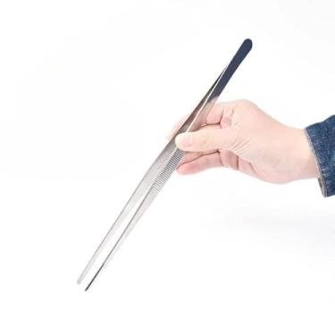 Imagem de Kit 3 Pinças Culinárias Inox 30cm Profissional para Barman Coquetelaria Bares e Restaurantes – Alta Precisão (1 Peça)