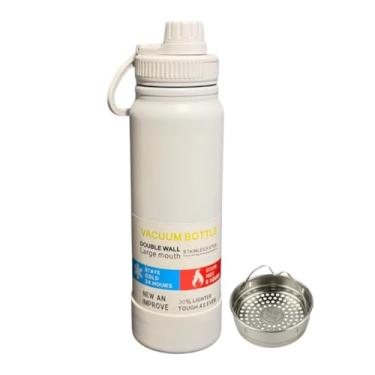 Imagem de Garrafa Térmica Inox 800ml Com Alça e Bico Isolamento a Vácuo 12h Quente ou Frio Com Infusor de Chá (NUDE)