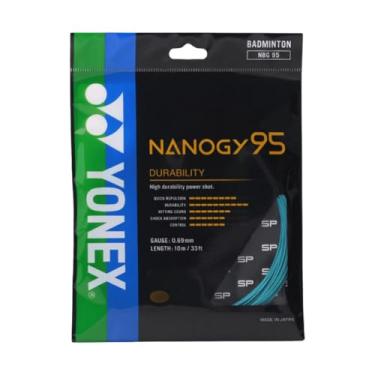 Imagem de YONEX Conjunto de cordas Nanogy 95 Badminton (azul verde)