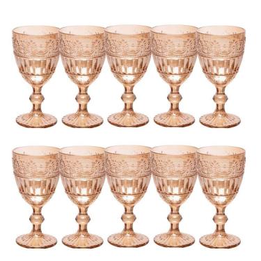 Imagem de Jogo 10 Taça De Cristal Ecológico Para água E Suco Mauve 320ml âmbar Wolff