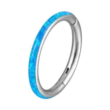 Imagem de Argola De Titânio Com Opala Para Nariz, Septo, Clicker, Segmento Artic