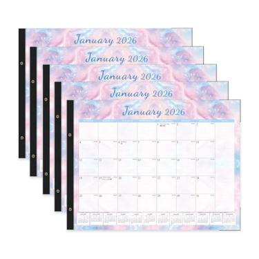 Imagem de Calendário de mesa de janeiro de 2026 a junho de 2027 grande, 55 x 43 cm, calendário de mesa com capa de plástico, 18 meses, seção de anotações