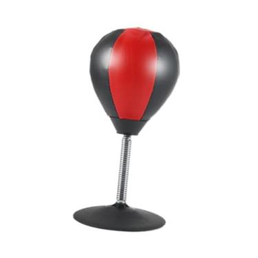 Imagem de menolana Bola de Boxe de Velocidade, Saco de Boxe de Mesa com Base de Sucção, Equipamento de Exercício Mma, Fitness, com Inflador de Mesa, Bola de Perfuração, Preto Vermelho para Crianças