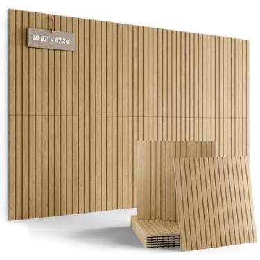 Imagem de Fluxynara Painéis de parede acústicos grandes artísticos, painéis decorativos absorventes à prova de som de 177 x 119 cm - 6 pacotes com 60 abas adesivas, para estúdio de gravação/escritórios