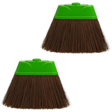 Imagem de Kit 2 Vassoura de Piaçava 30cm Base Plástica Reforçada Sem Cabo Limpeza Pesada Quintal Calçada Garagem Varre Sujeira Folhas Poeira Utilidades Domésticas Cerdas Naturais Duráveis Vassoura Externa