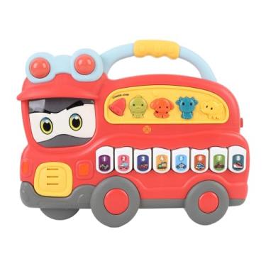 Imagem de Alomejor Música Caminhão de Piano Eletrônico Piano Eletrônico de Desenho Animado Com Design de Motor de Bombeiros para Aniversários ou Feriados