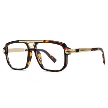 Imagem de JRLLFD Óculos de sol masculinos retrô com armação grande, estilo street shooting (marrom)