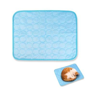 Imagem de Tapete de resfriamento macio reutilizável para animais de estimação, 50 x 38 cm, almofada de gelo portátil para cães e gatos, cobertor lavável de verão para acampamento, cama de animal de estimação
