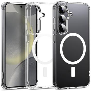 Imagem de CASEVASN Capa para celular compatível com Samsung Galaxy S24 Plus, híbrida resistente a arranhões, transparente, TPU (poliuretano termoplástico) com absorção de choque, fina e flexível de silicone