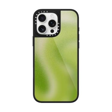 Imagem de CASETiFY Capa Glaze para iPhone 16 Pro Max [acabamento brilhante/compatível com Magsafe/1,5 m. 1X proteção contra quedas de grau militar] - Matcha Swirls - preta