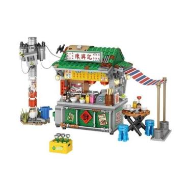 Imagem de Blocos De Montar Mini Cidade Infantil: Loja De Takoyaki, Barraca De Co